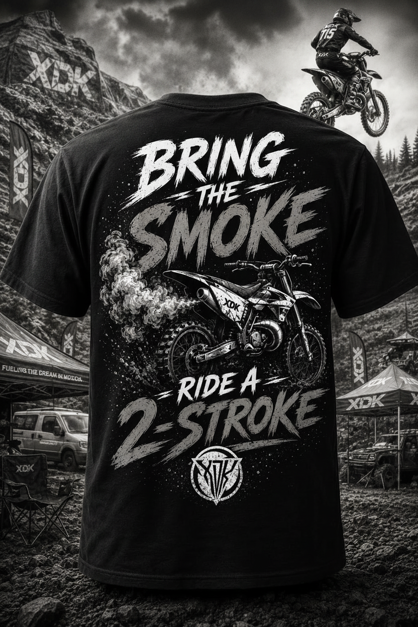 Bring the Smoke Ride a 2-Stroke Black T-Shirt - XDK