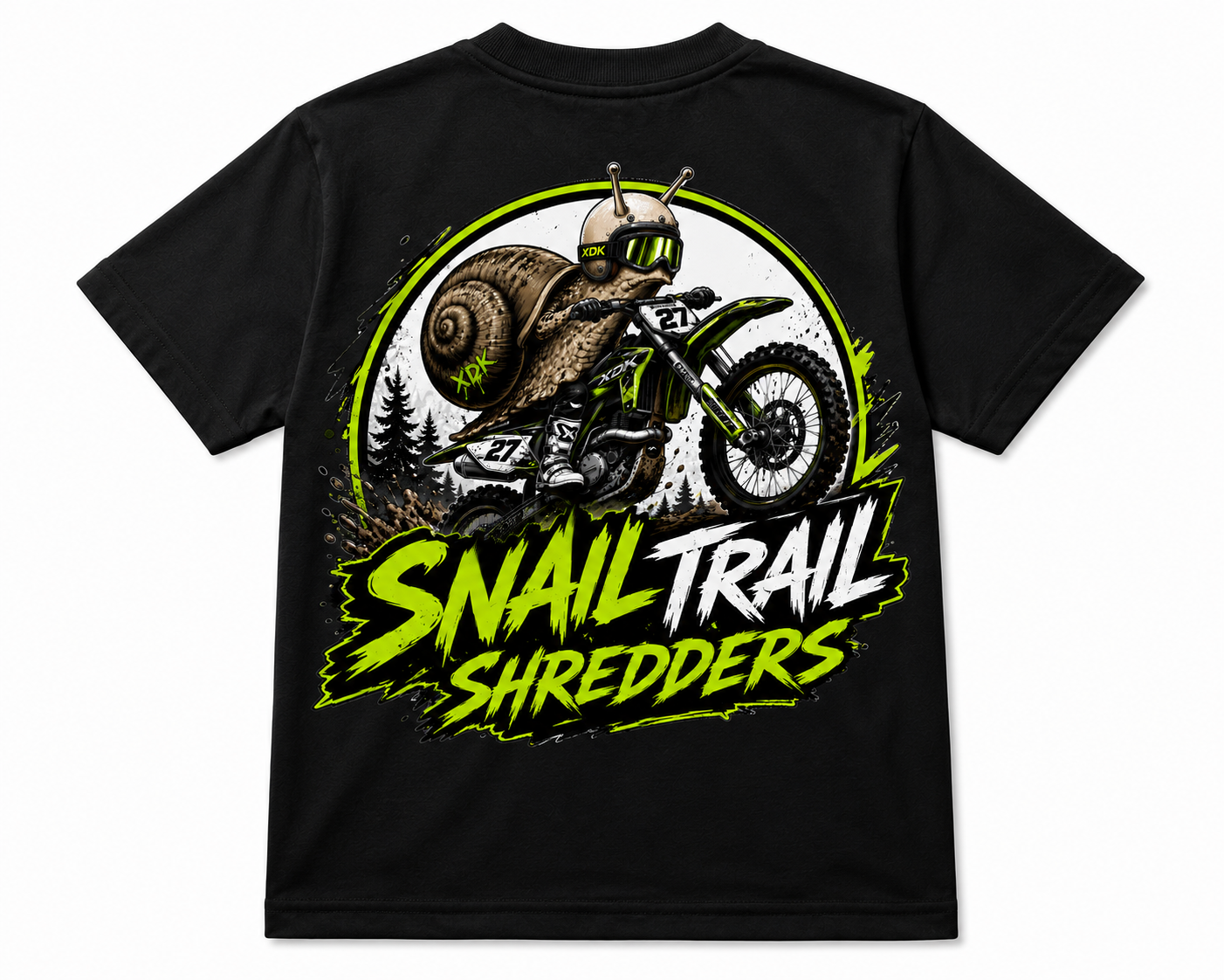 Snail Trail Shredders Black T-Shirt - Youth