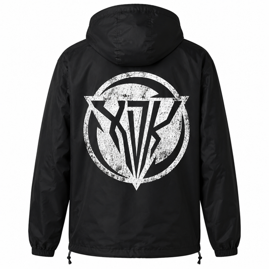 Distressed XDK Logo Black Windbreaker - Adult