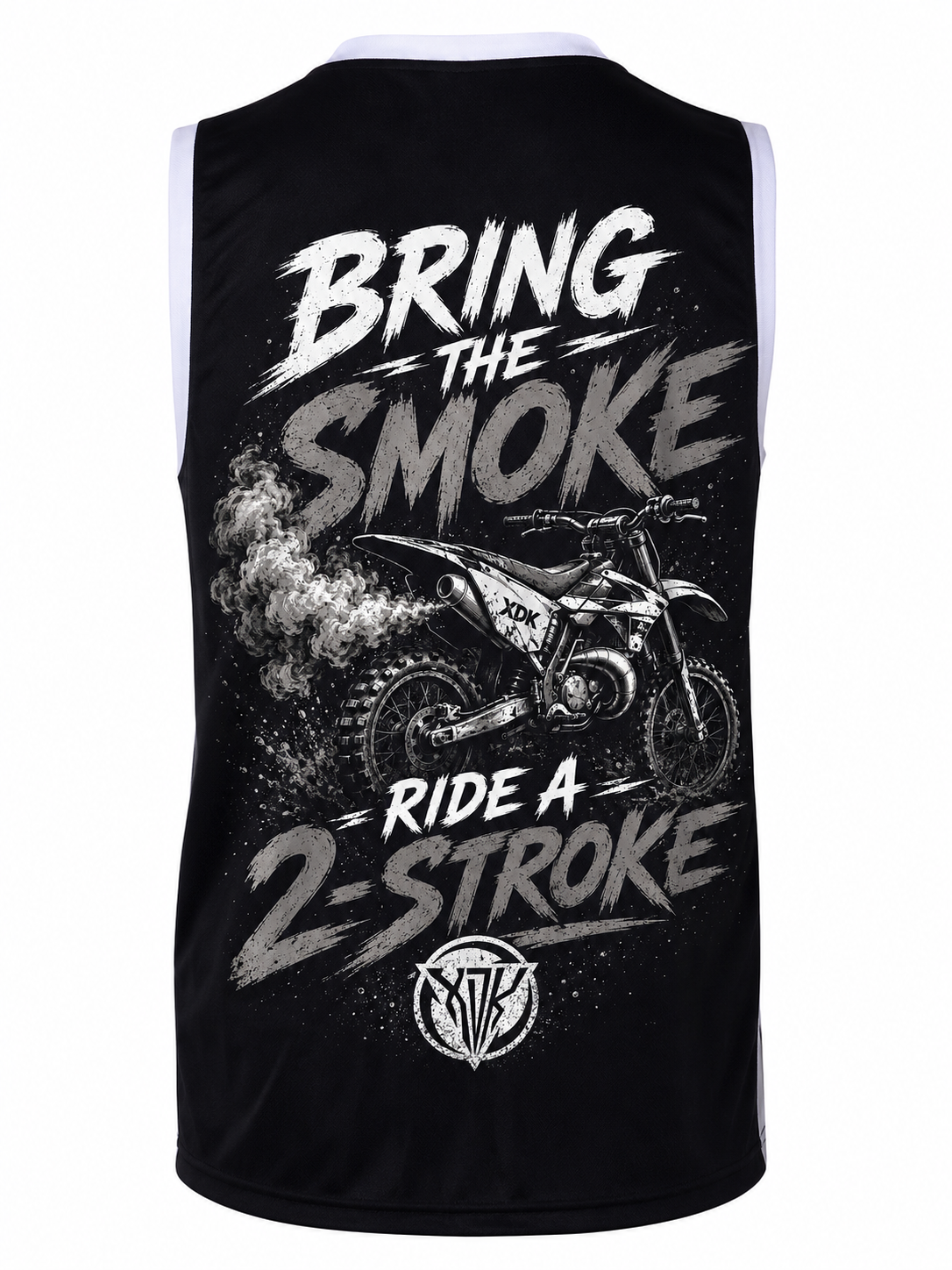 Bring the Smoke Ride a 2-Stroke Black Basketball Jersey - Adult