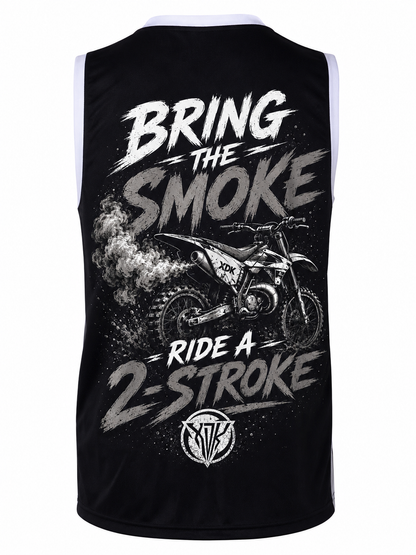 Bring the Smoke Ride a 2-Stroke Black Basketball Jersey - Adult