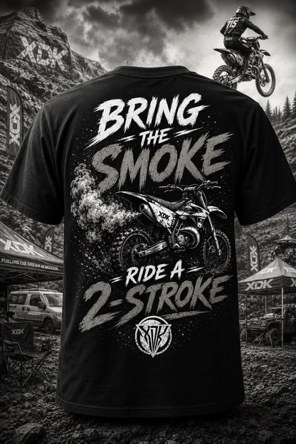Bring the Smoke Ride a 2-Stroke Black T-Shirt - XDK