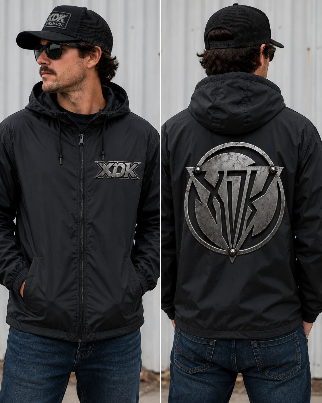 Metal XDK Logo Black Windbreaker - Adult