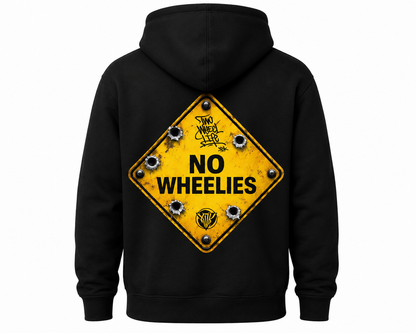 No Wheelies Black Hoodie - Youth