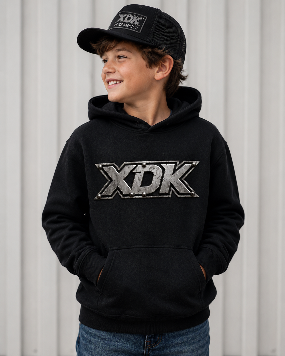 Metal XDK Logo Black Hoodie - Youth