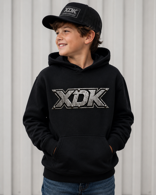 Metal XDK Logo Black Hoodie - Youth