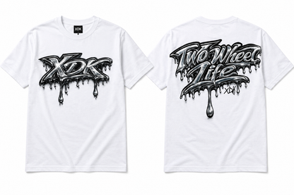 Two Wheel Life Drippy XDK White Tee - Adult