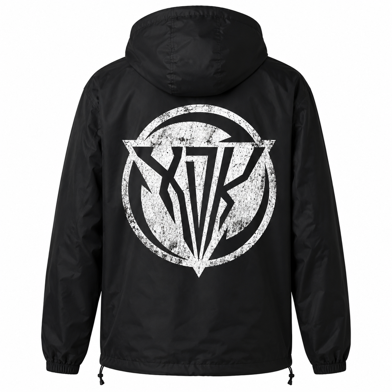 Distressed XDK Logo Black Windbreaker - Adult