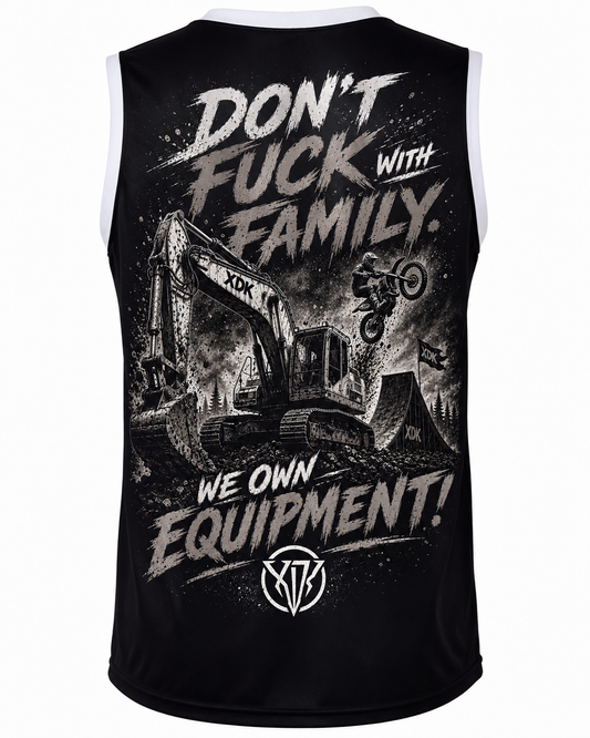 Don't Fuck With Family Black Basketball Jersey - Adult