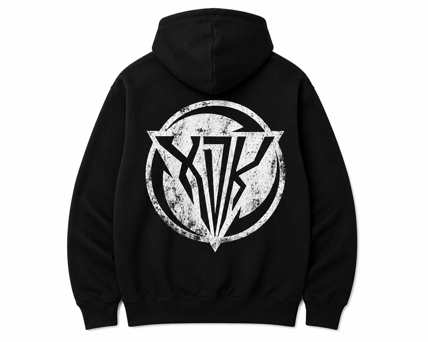 Distressed XDK Logo Black Hoodie - Adult