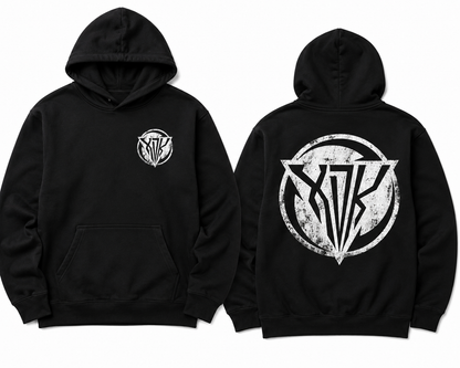 Distressed XDK Logo Black Hoodie - Adult