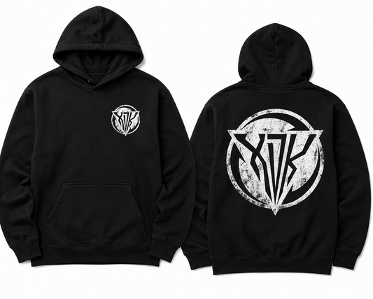 Distressed XDK Logo Black Hoodie - Adult