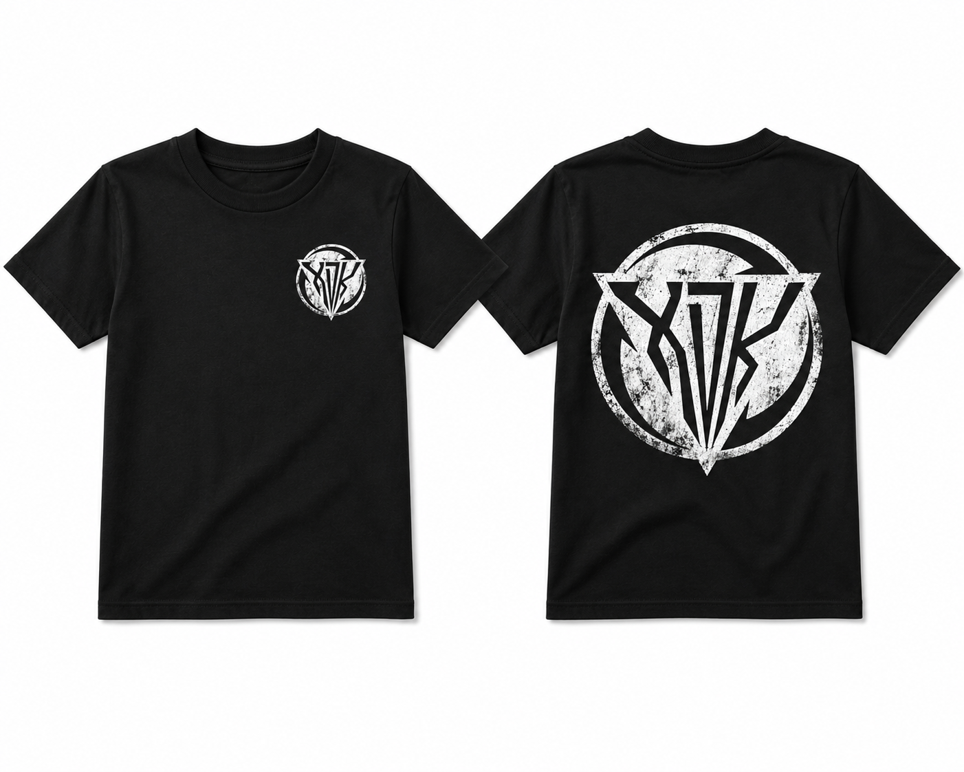 Distressed XDK Logo Youth Black T-Shirt